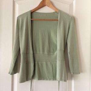 Light green cardigan sweater